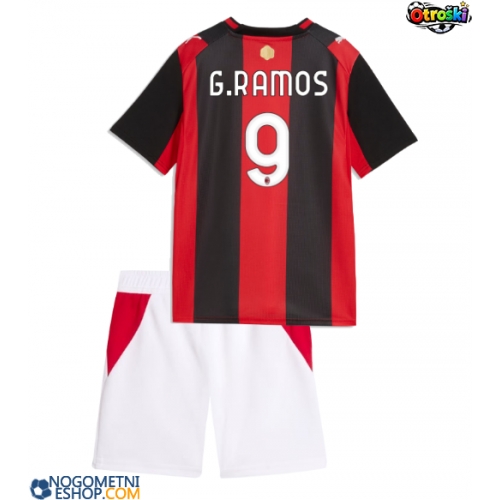 Otroški Nogometni dresi AC Milan Goncalo Ramos #9 Domači 2026-27 Kratek Rokav (+ Kratke hlače)
